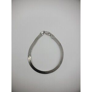 Vintage Silver Tone Bracelet Smooth Link Jewelry Costume